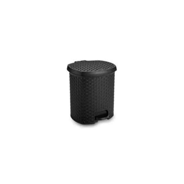 Lixeira C/ Pedal Rattan Preta 6Lts Millenium