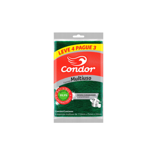 Esponja De Louça C/4 Antibac Condor